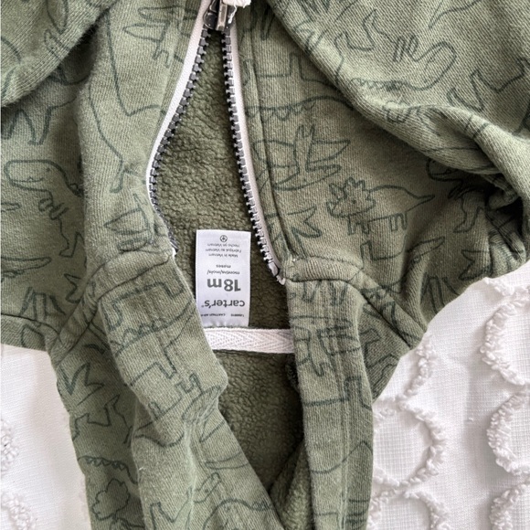 Carter's Green Dinosaur Hoodie Set - Picture 3 of 9